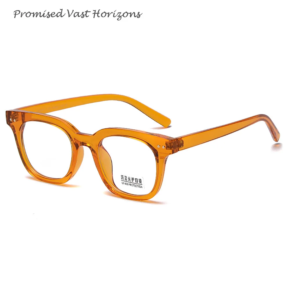 Lensa Plano Anti Cahaya Biru Keling TR90 Pria Wanita Dapat Dicocokkan untuk Bingkai Kacamata Transparan Hitam Abu-abu Persegi Miopia