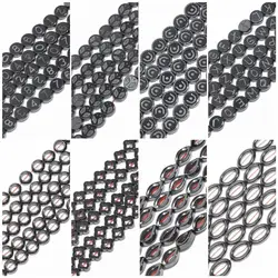 11 Styles Natural Black Hematite Beads Charms Oval Frame Round Irregular Loose Bead For Jewelry Making Diy Bracelet Accessories