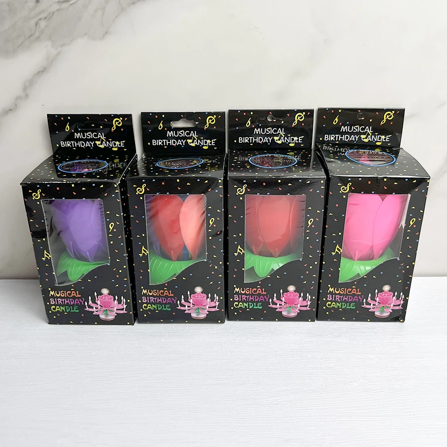 Wholesale Fireworks Music Candle Birthday Candle Rotating Cake Decoration