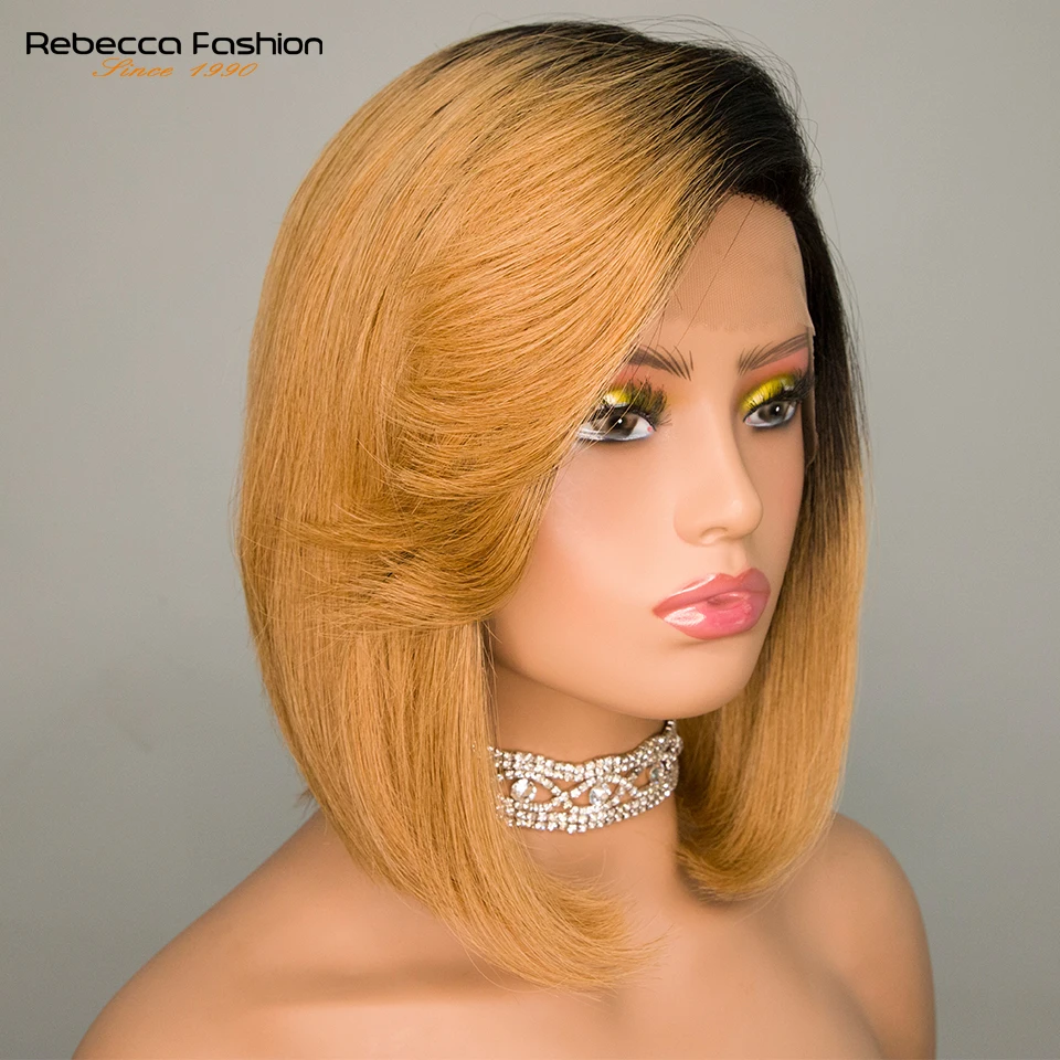 Blond Bob Wig Short Lace Front Straight Wig 13x5x1 T Part Bob Lace Human Hair Wigs for Women Pre Plucked Brazilian Remy Hair Wig