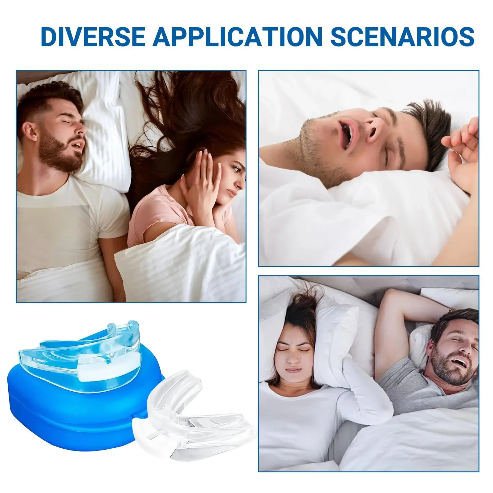 6PCS Adjustable Anti Snoring Mouth Guard Bruxism And Anti Apnea Snoring Stopper Effective Oral Device To Help Improve Sleep