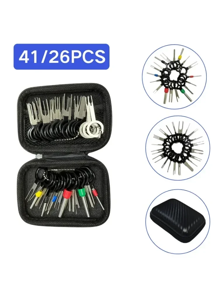 26/41 Stuks Auto Terminal Removal Kit Box Draad Plug Connector Extractor Puller Release Pin Extractor Set Voor Automotive reparatie Tool - afbeelding 2