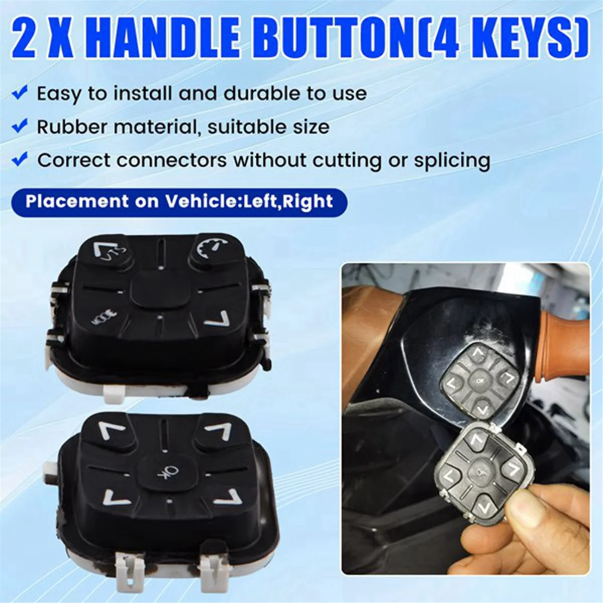 

#607T Motorcycle Boat Button Handle Button Rubber for Bombardier Sea-Doo RXP GTX RXT 2018 4 Keys (Black)