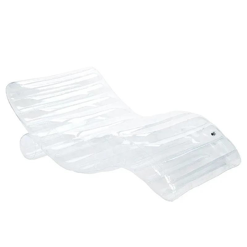 Inflatable Transparent Lounge Chair S-Shaped PVC Internet Celebrity Photo Sofa Double Swimming Pool Floating Row Bed