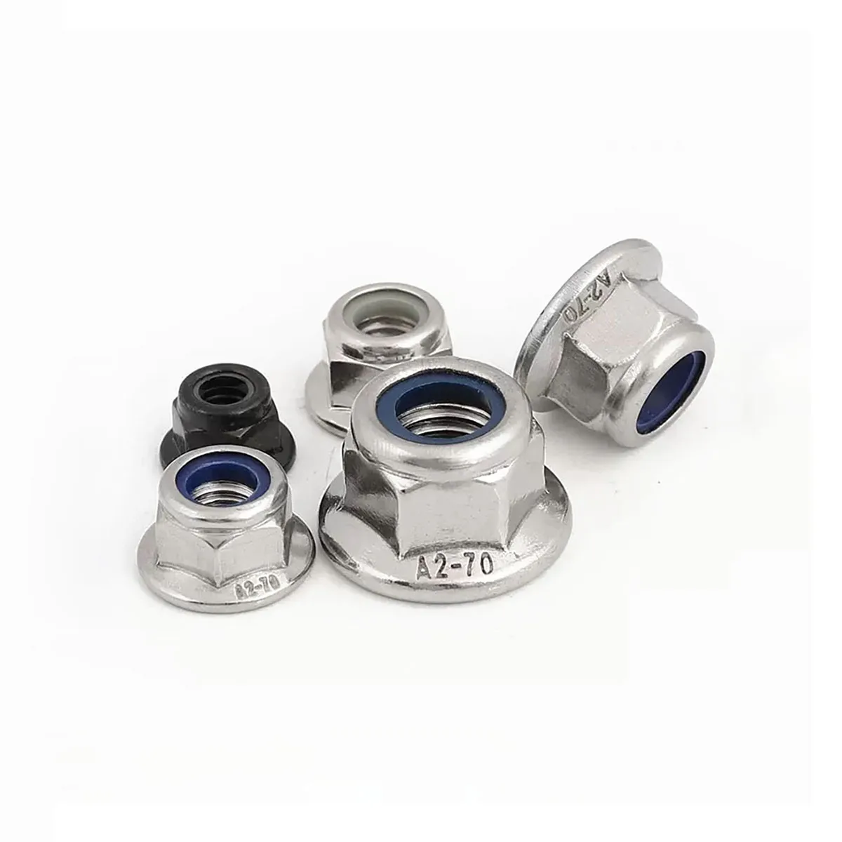 304/316 Stainless Steel Flange Nylon Lock Nut/Nickel Plated Zinc Plated Self-Locking Hexagon Screw Cap To Prevent Loosening