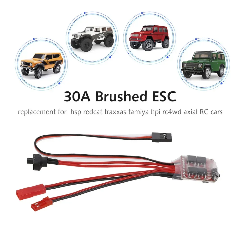 1/2/4PCS NEEBRC 30A Brushed ESC Dual Way Brake Speed Controller 4-8V for 1/16 1/18 1/24 RC Car Boat 370 380 390 Motor Traxxas