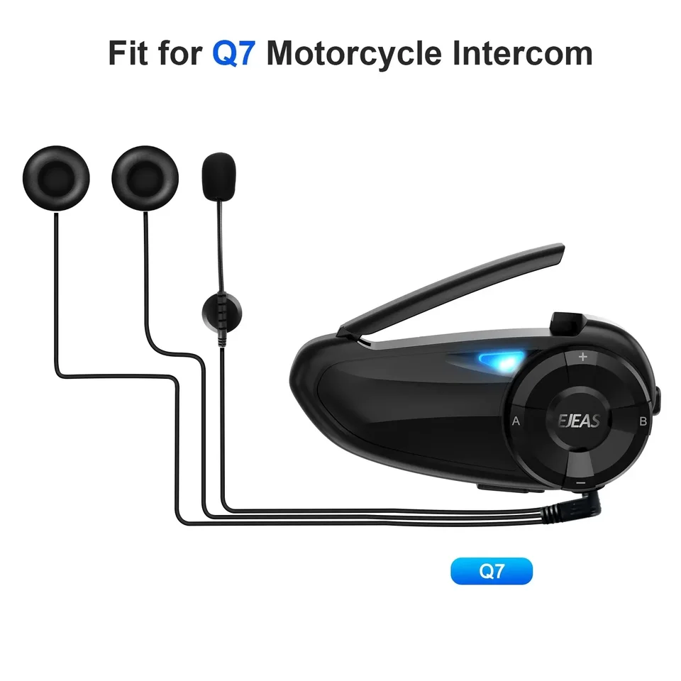 EJEAS Q7 Moto Intercom Cuffie Bluetooth fino a 7 Reiters Cancellazione del rumore CVC, FM, Bluetooth 5.1, impermeabili, 2 pezzi EJEAS Q7 Moto Intercom Cuffie Bluetooth fino a 7 Reiters Cancellazione del rumore CVC, FM, Bluetooth 5.1, impermeabili, 2 pezzi