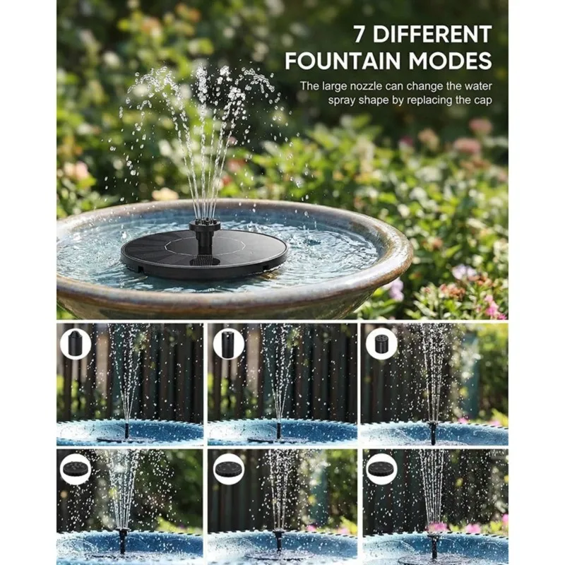 AA81-Solar-Powered 18 Cm In Diameter Floating Fountain For Outdoor Garden Decorations