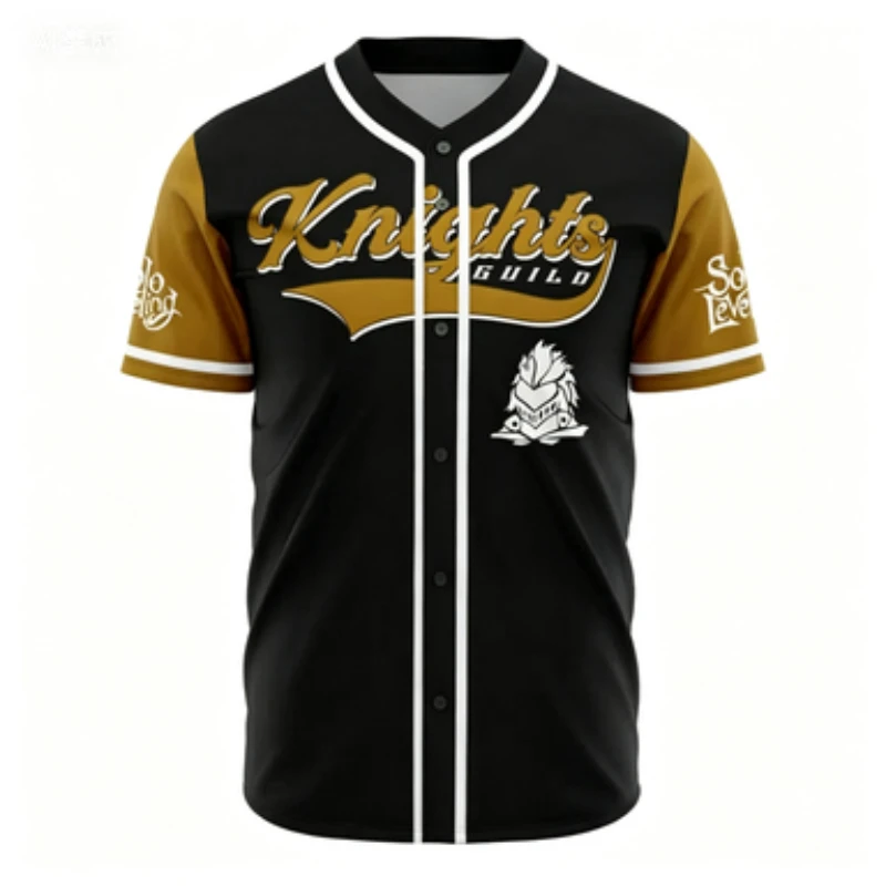 Street Trendy Baseball Jersey Death Guardian Thirteen Team Print Versatile Casual Thin Short Sleeved Shirt view 4
