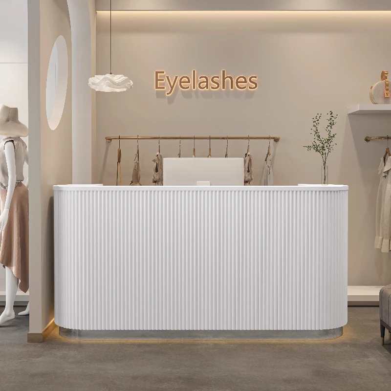

Cosmetics Beautician Reception Desk Retro Shop Counter Reception Desk Writing Advertising Empfangs Theke Modern Furniture