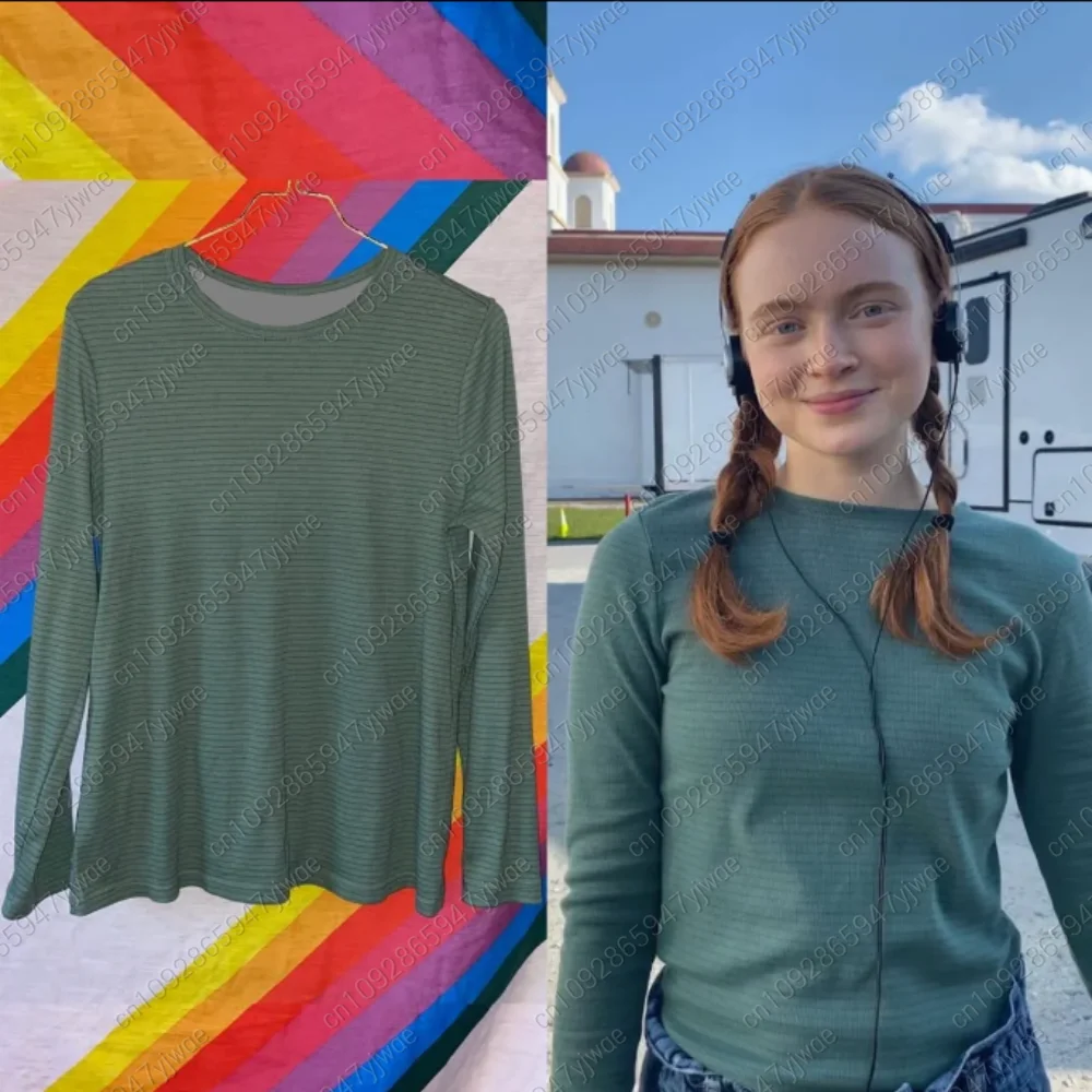 

Летняя женская футболка Max Mayfield в зеленую полоску, повседневный топ для женщин и девушек, вдохновленный персонажами сериалов, одежда для фанатов