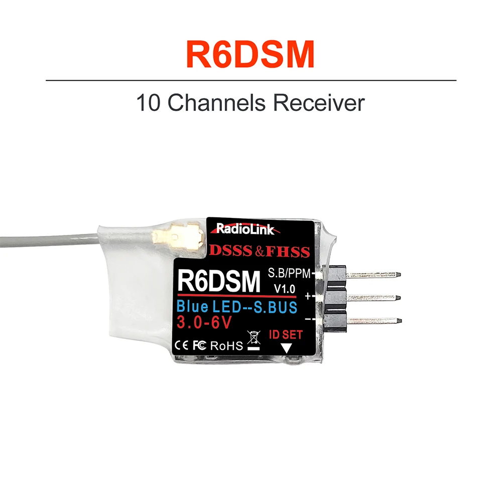 RadioLink RC Receiver R12DS R12DSM R9DS R6DS R6DSM 2.4G 6/9/10/11/12CH Receiver for AT10/AT9S/AT9