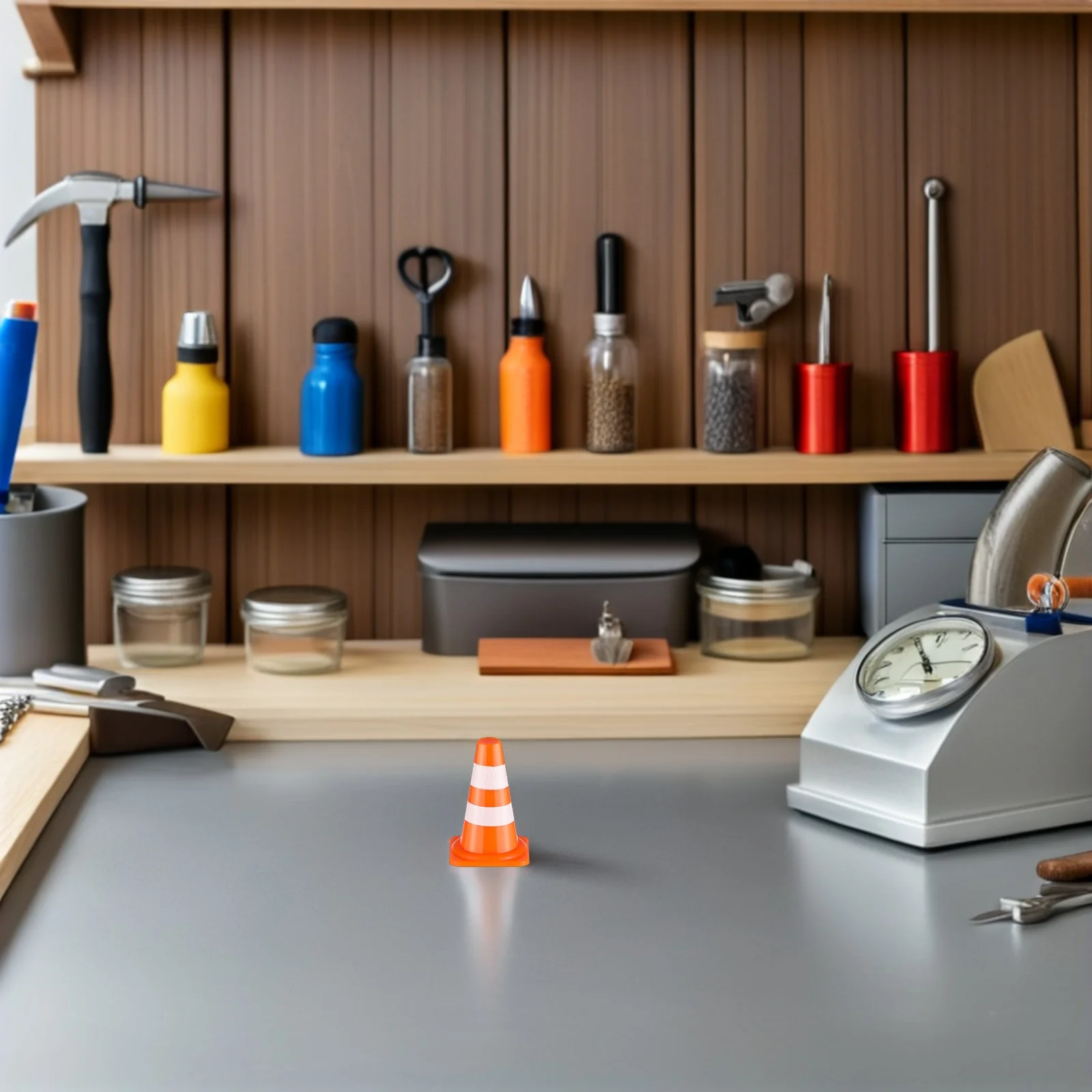 

100pcs Traffic Cognitive Miniature Road Signs Cones Barricades For Pretend Play Construction Simulation Sand Table Set