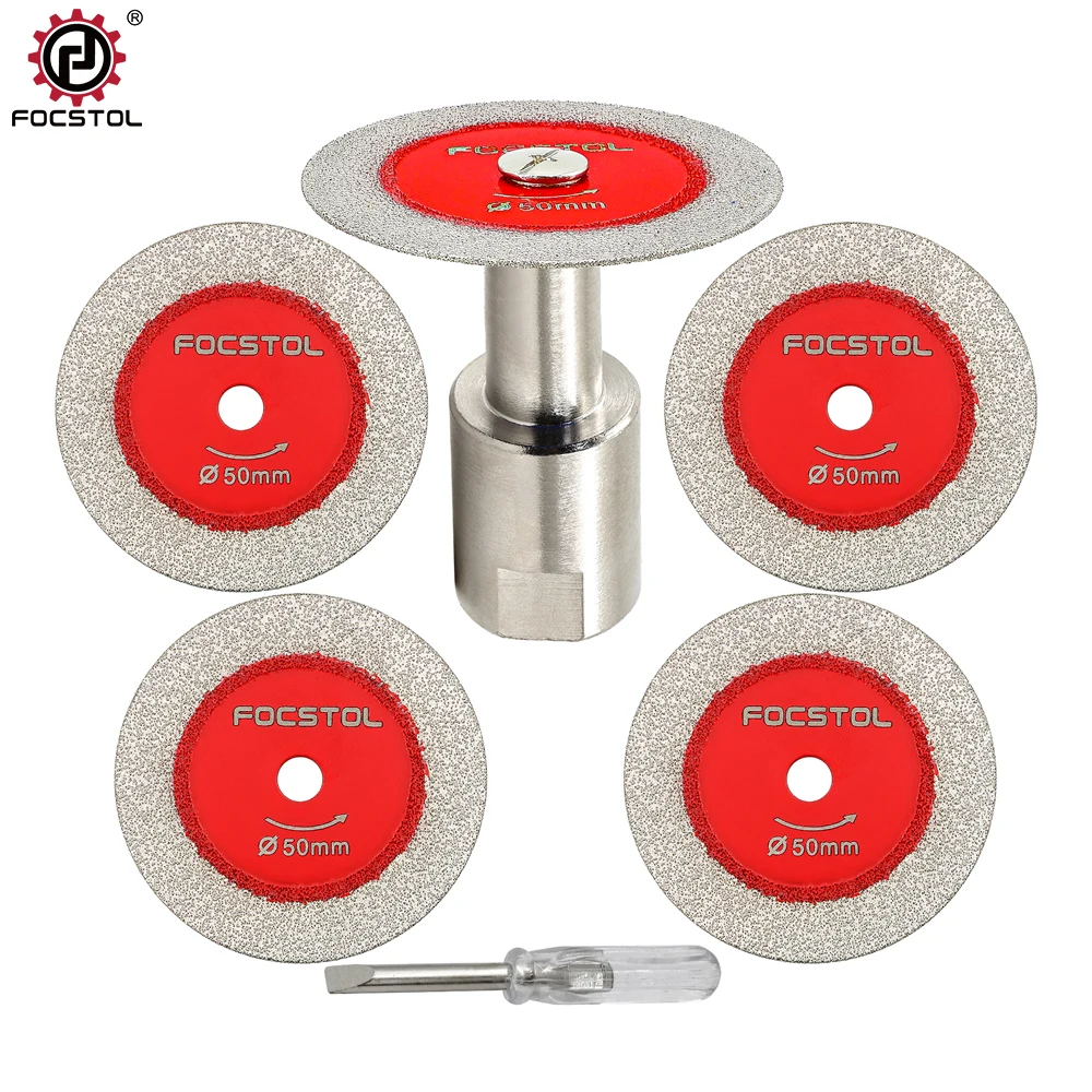 

FOCSTOL Diamond Cutting Disc Glass Jade Crystal Tile Marble Saw Blade Brazed Glass Engraving Round Shank Mini Saw Blade