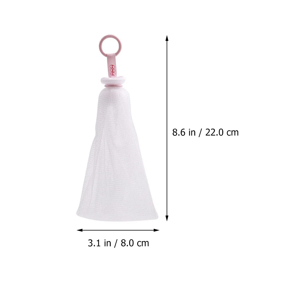 ถุงตาข่ายล้างหน้า 2 ชิ้น สำหรับผิวแพ้ง่าย อุปกรณ์ขัดผิวทำความสะอาด ทำจากมือ ใช้กับสบู่ ขัดผิวในห้องอาบน้ำ นุ่ม ทนทาน