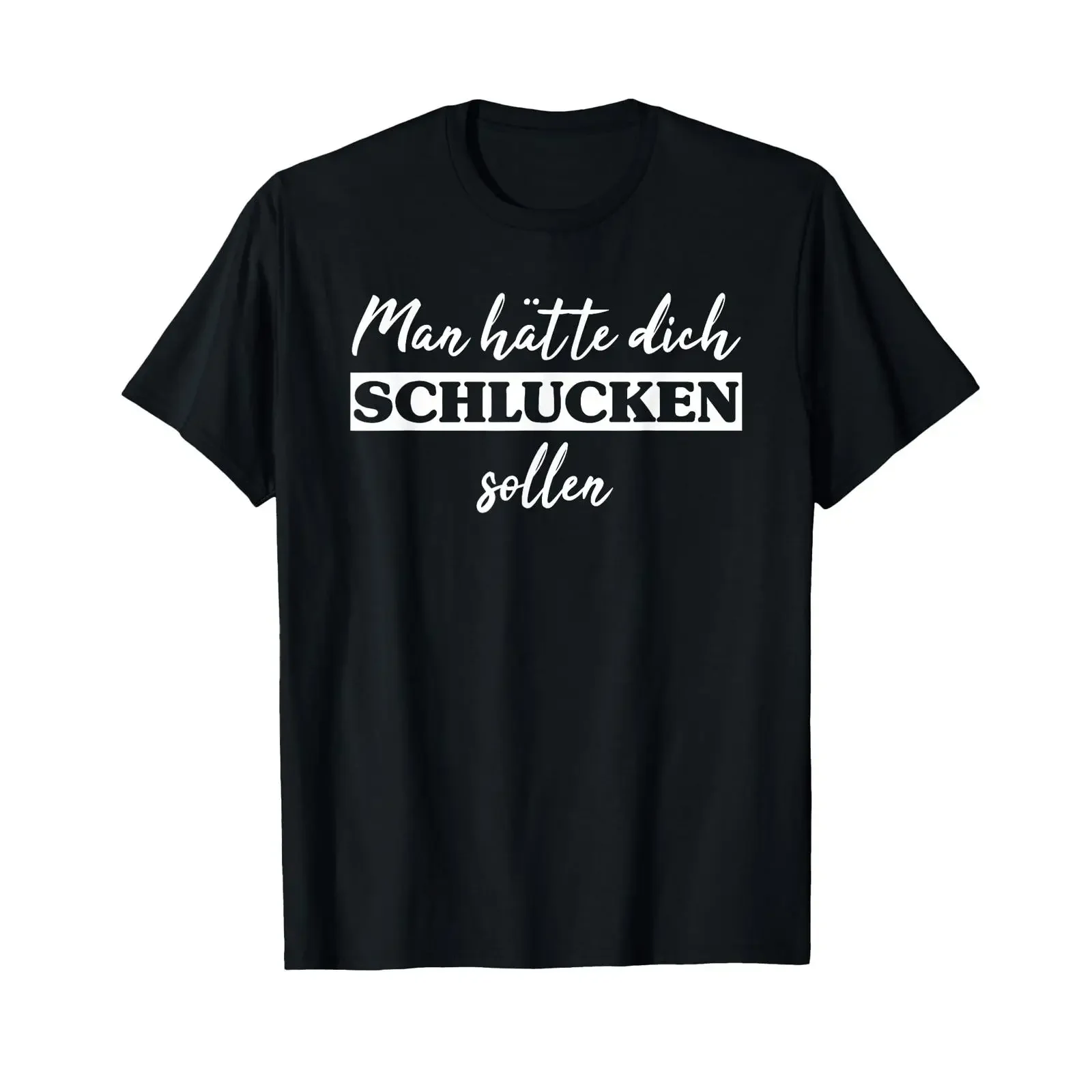 Футболка Man Hätte Dich Schlucken Sollen, черная, винтажная, дизайнерская, в стиле стритвир, удобная, эластичная, универсальная.