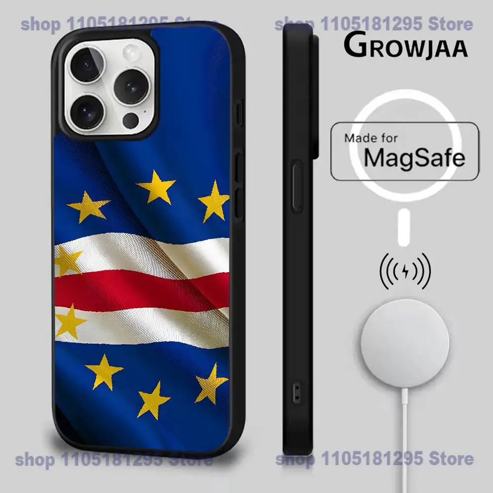 حافظة هاتف كيب فيردي لهاتف آيفون 17,16,15,14,13,12,11,Pro,Max,Plus,Mini,SE4,E شحن لاسلكي مغناطيسي Magsafe