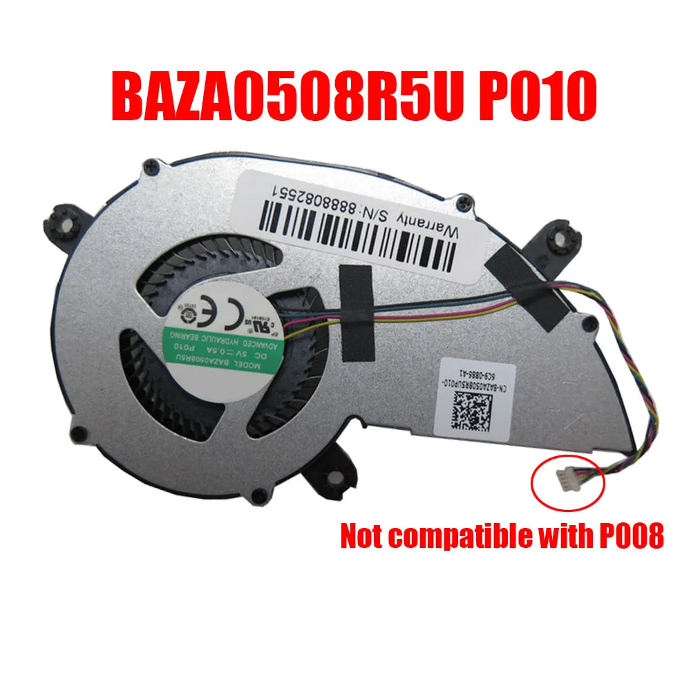 Laptop CPU Fan For AVC BAZA0508R5U P010 DC5V 0.5A 4PIN New