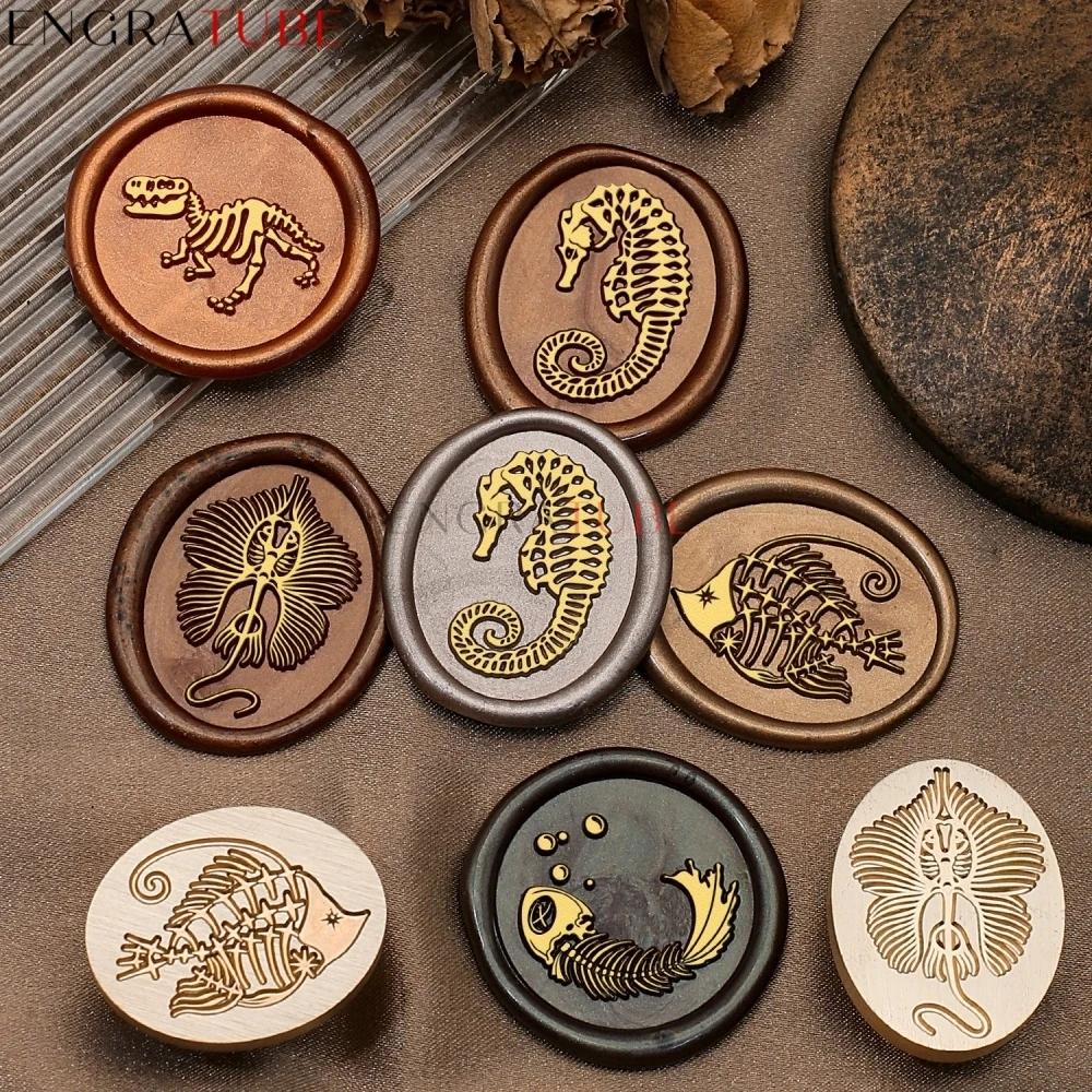 Dinosaur Fossil Seal Wax Stamp Tyrannosaurus Rex Reachable Duck Archaeopteryx Fish Bones For DIY Gift Packaging Scrapbooking