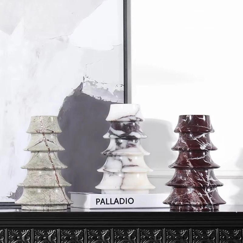 Bianco Calacatta White Marble Vase Special Design Flower Stone Vase