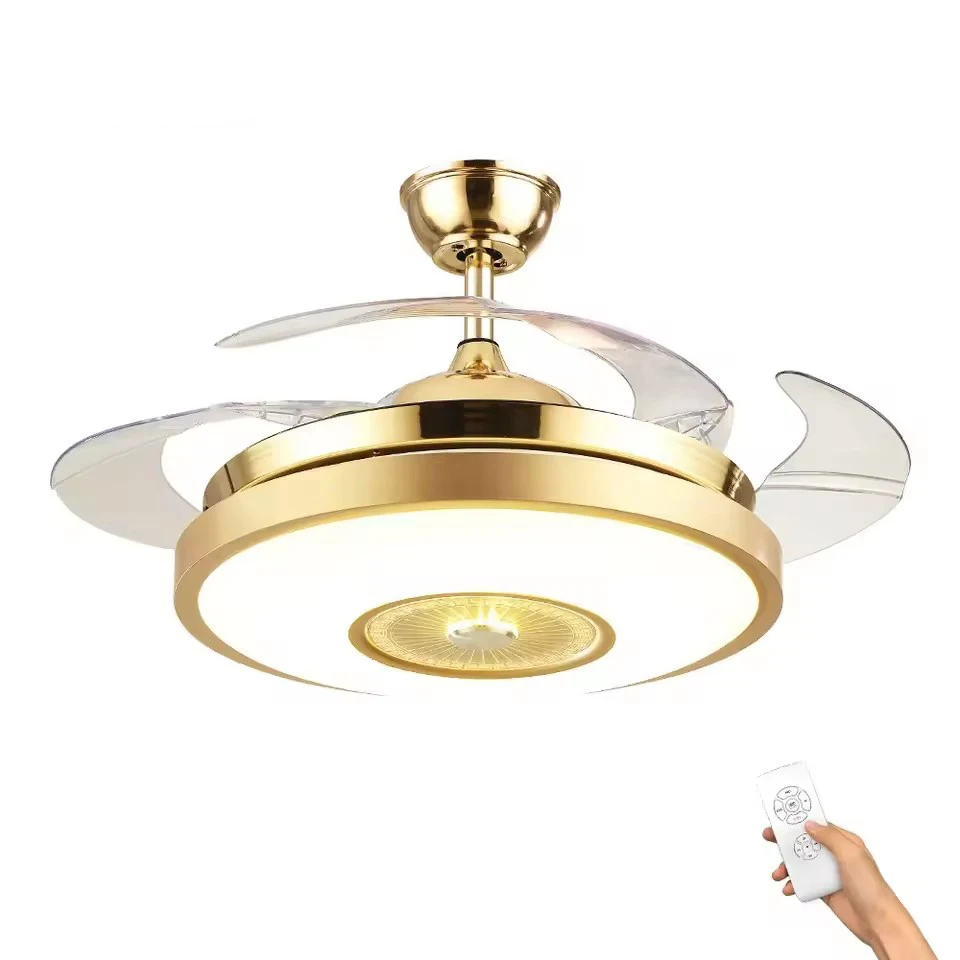 Nordic Simple Bedroom 42inch Fan Lamp DC Motor Remote Control LED Ceiling Fan With Light