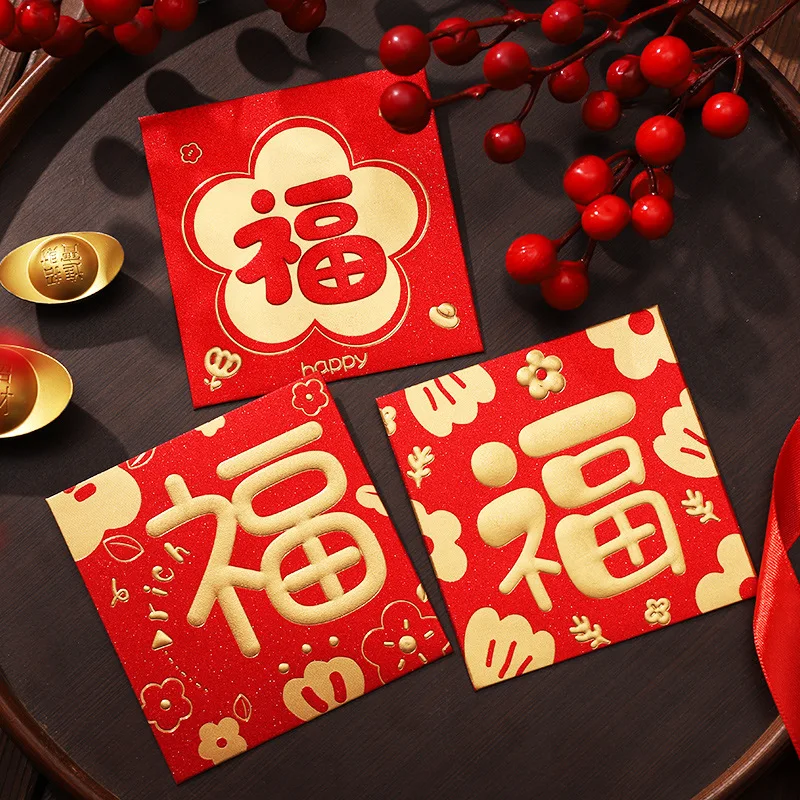 

60pcs Chinese Spring Festival Red Envelopes Money Envelopes Snake Year Hongbao Red Packets Envelopes for New Year,9x9cm