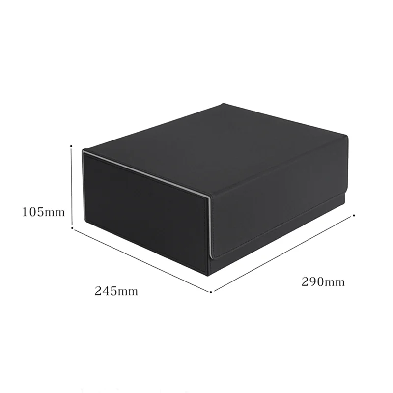 Más de 1800 fundas para tarjetas comerciales, caja de almacenamiento de tarjetas magnéticas, estuche para baraja de carga lateral superior, caja para tarjetas de juego, negro + gris