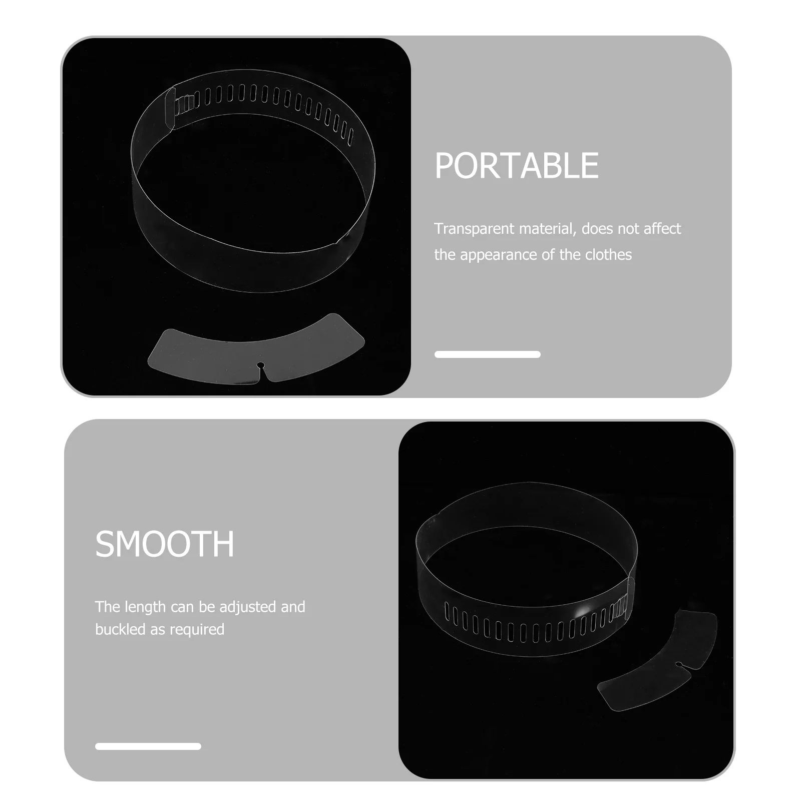200 قطعة من شرائط طوق القميص البلاستيكية القابلة للتعديل، مستلزمات تثبيت متينة، ملحقات بلوزة أنيقة، شرائط طوق بتفاصيل دقيقة