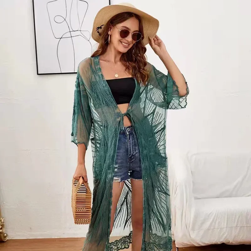 Fashion Swimsuit Lace Cover Up Summer Beachwear Casual Dresses Women's Cover-ups Sexy Beach Outfits for Women Leisure Swimwear