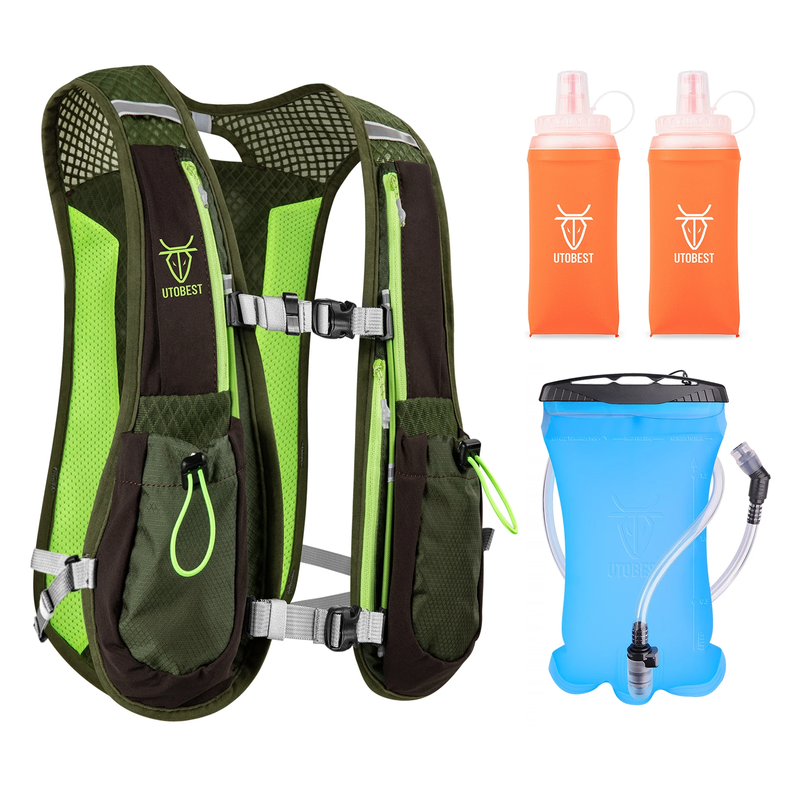 Utobest Trail Running Rucksack 5l ultraleichte Trink weste atmungsaktive Funktions packung für Marathon-Radfahren Wandern 3