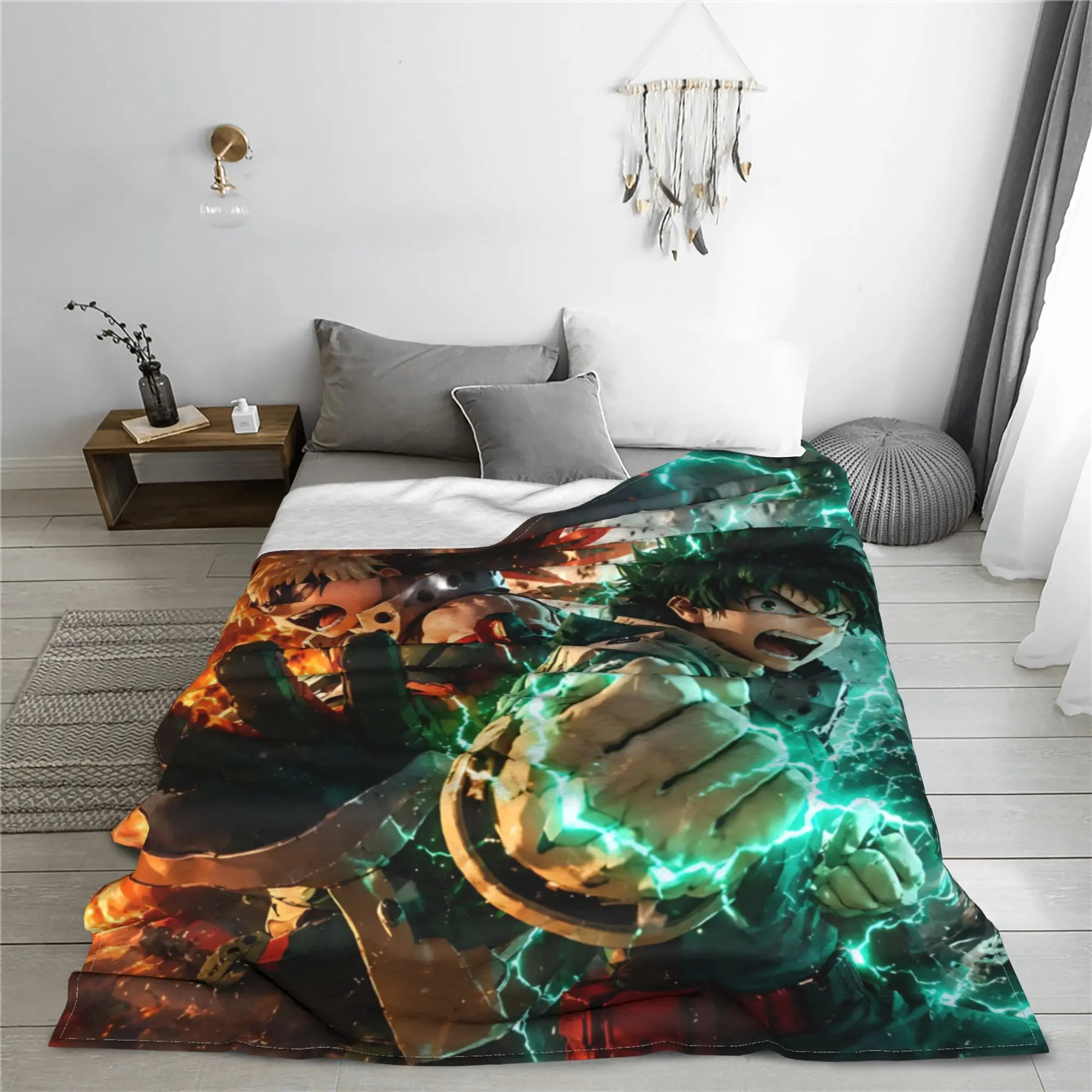 1PC Izuku Midoriya  Winter Blankets for Adults Bedding Home Interior Sofa Knee