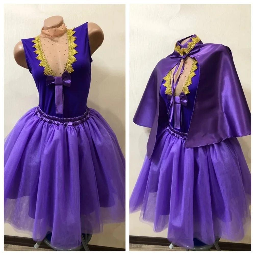 

Musical The Greatest Showman Anne Wheeler Circus Cosplay Costume Woman's Sexy Purple Stage Performance Dress