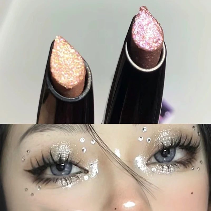 Pearlescent Eyeshadow Pencil Waterproof Glitter Eye Shadow Pen Lasting Shimmer Eyeliner Lying Silkworm Stick Eyes Makeup Tools