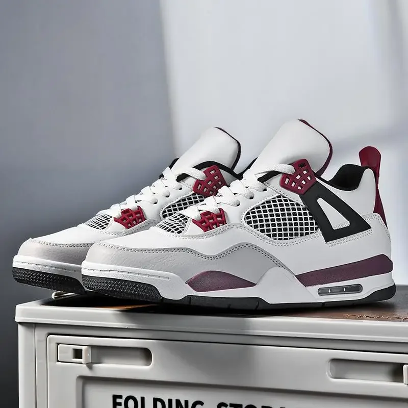 أحذية كرة السلة الرياضية للرجال العمل الترافي أزرق أبيض أسمنتي جامعة باريس AJ4 أحذية الزوجين الكهربائية الأم #2