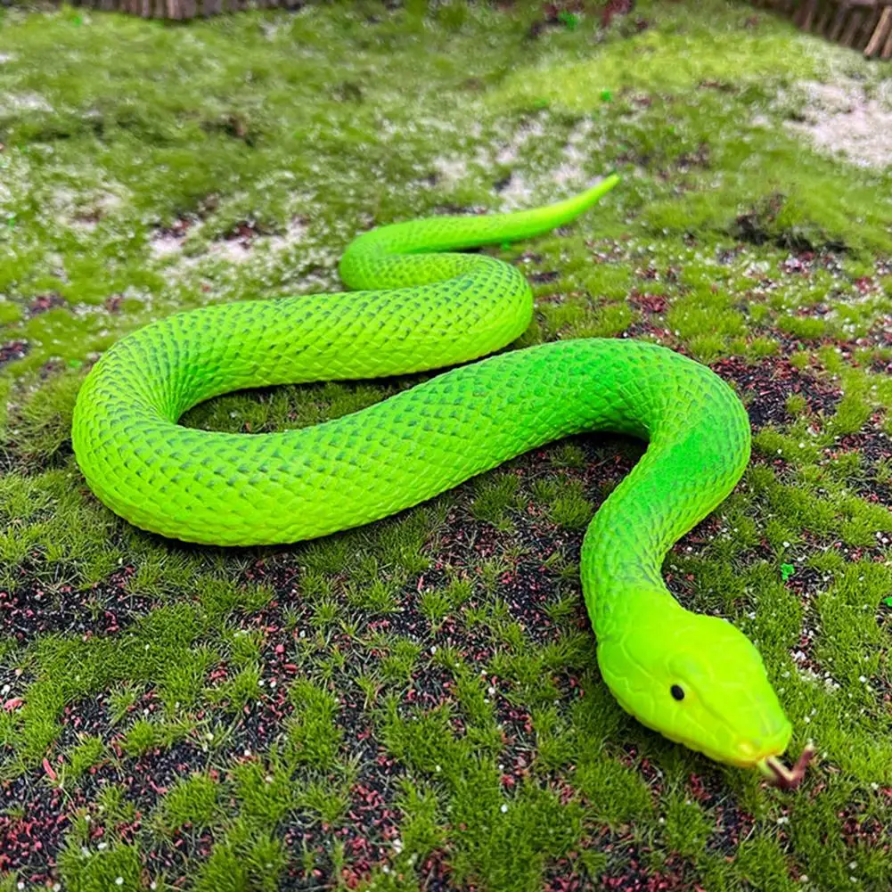 Simulated Snake Toy Realistic Rubber Snake Realistic Fake Snake Toy Soft Tpr Model Scare Squirrels Birds Halloween for Kids