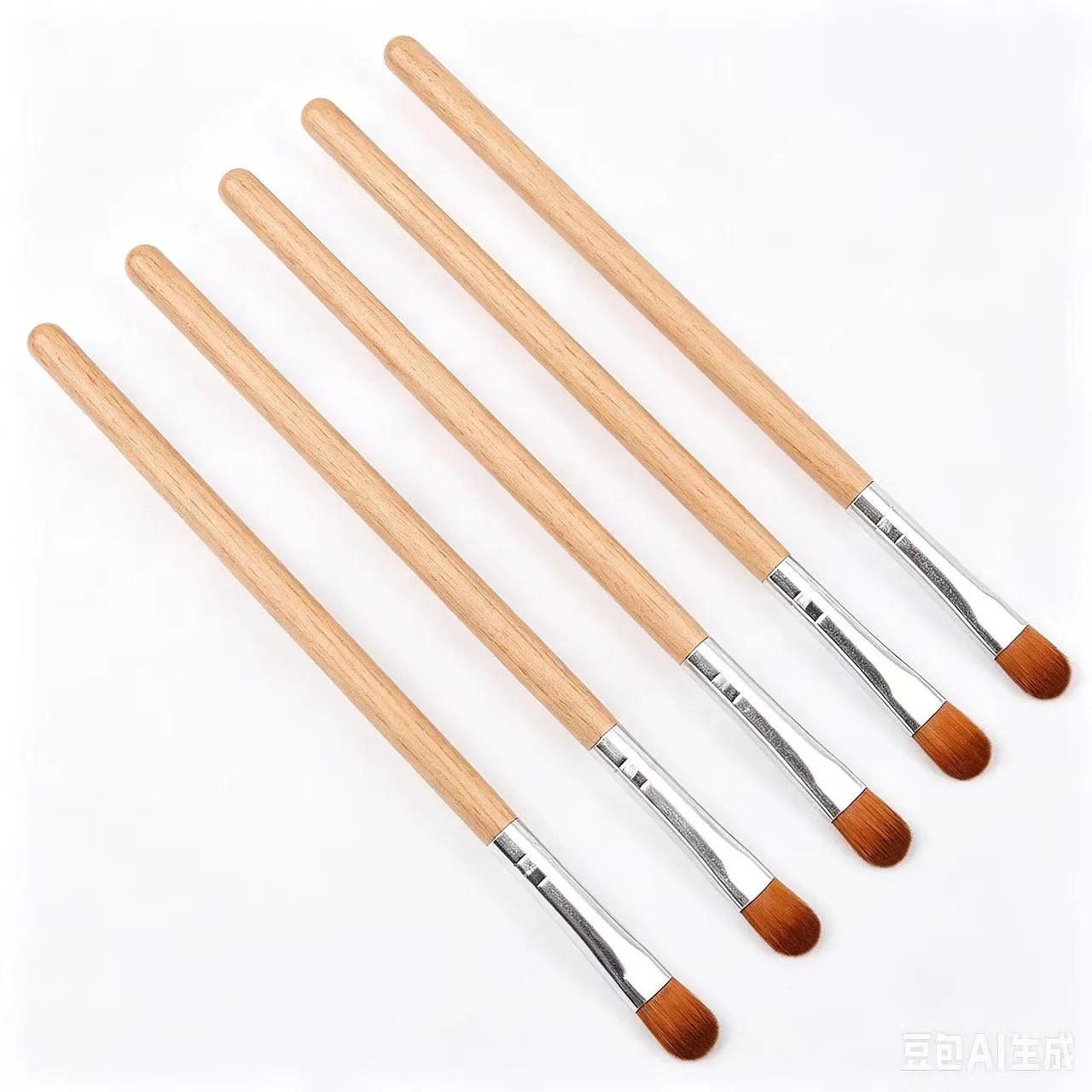 Makeup brush set - wooden handle, synthetic bristles - professional complete set - eye makeup mixing brush