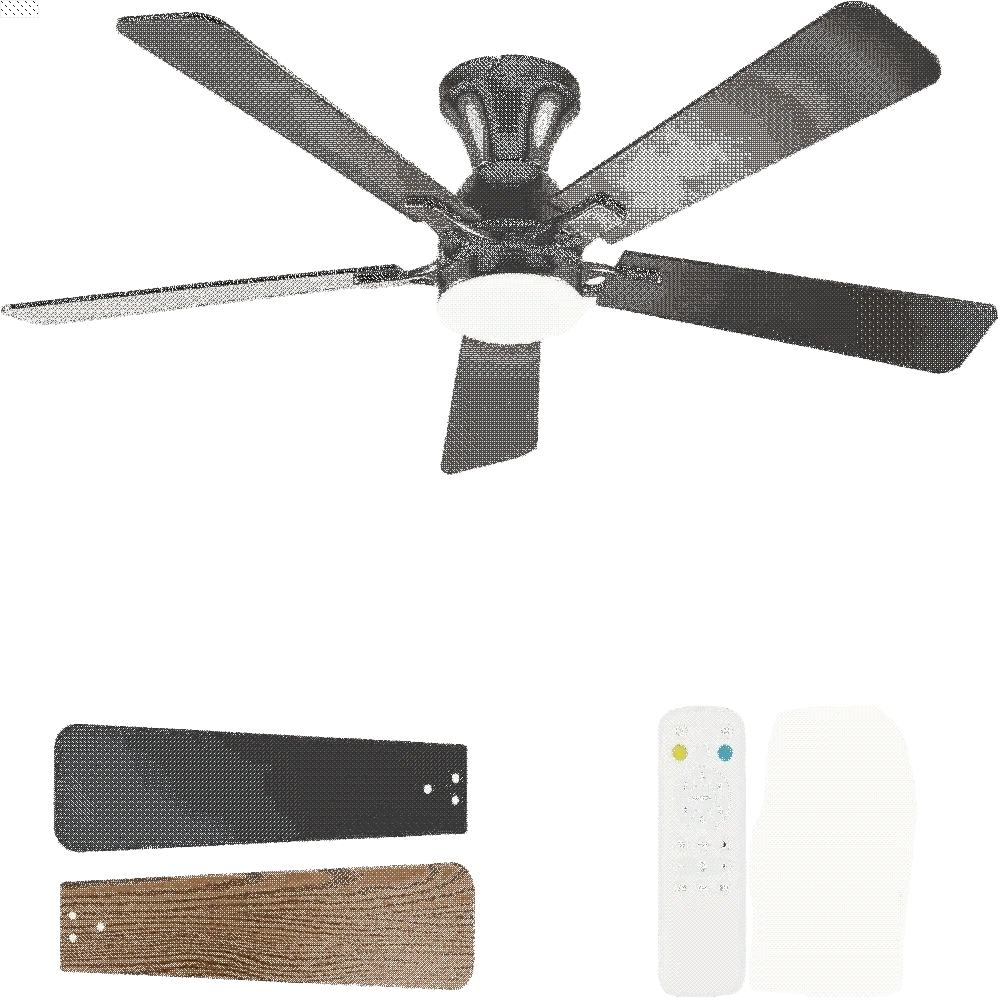 

Потолочный вентилятор с пультом ДУ и подсветкой, 3 скорости, реверсивный, бесшумный, 5 лопастей, для гостиной