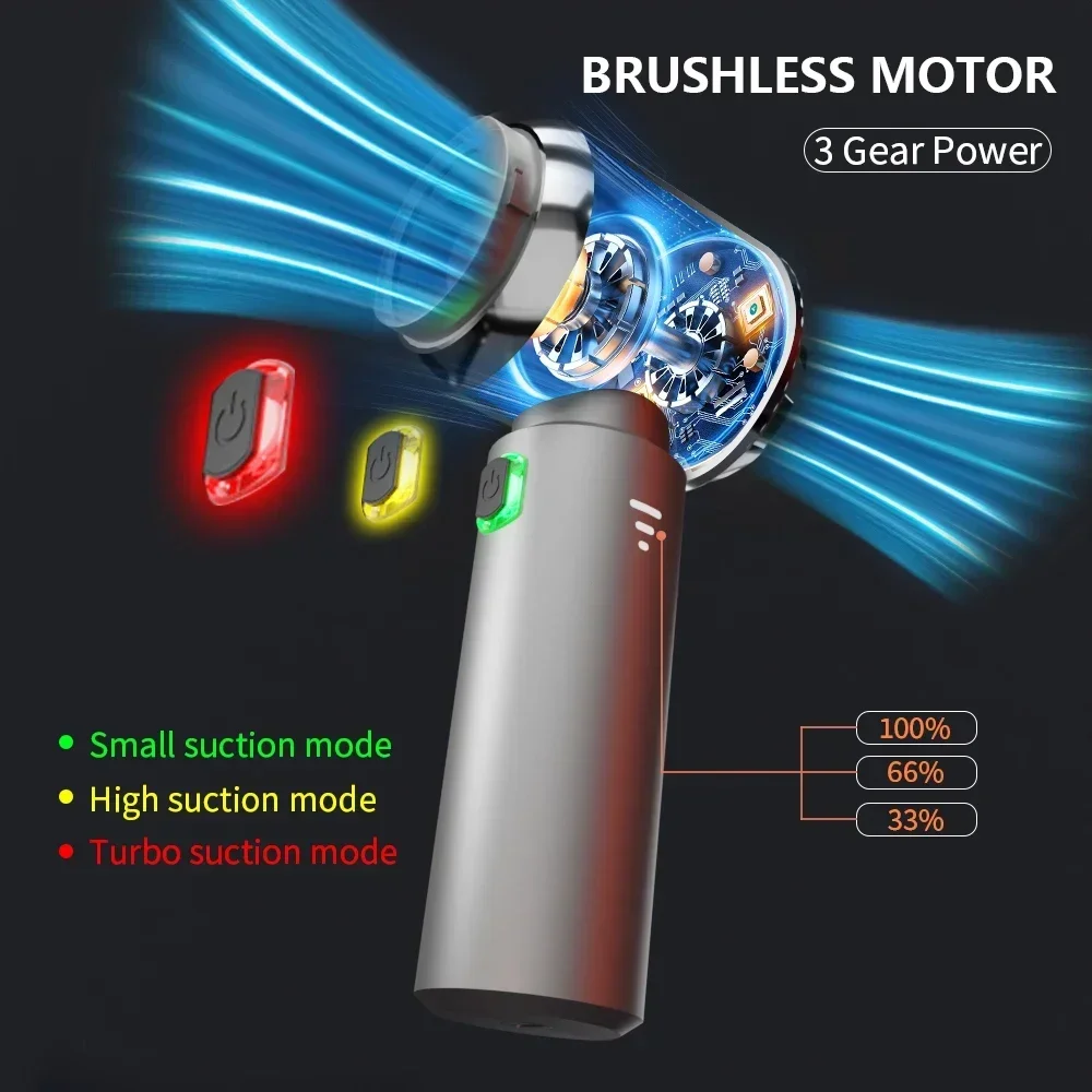 Aspiradora de coche portátil de alta potencia, máquina de limpieza de Motor sin escobillas inalámbrico, potente plumero de aire para electrodomésticos