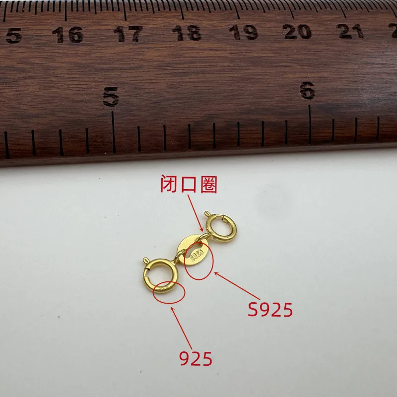 1 مجموعة الصلبة 925 فضة المشبك تمديد سوار 18K الذهب اللون DIY اكسسوارات صنع التعديل