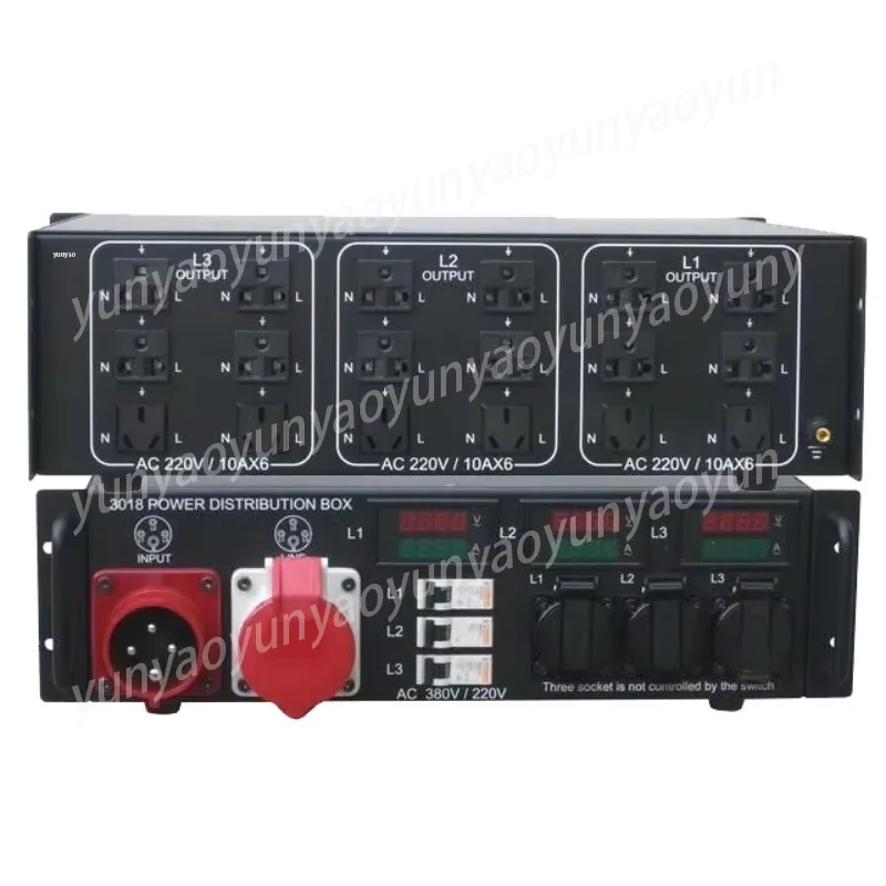 Professional Portable Power Distribution Box for Audio Sound Equipment 380V 220V 5pin 3-Phase Master Switch Made Durable Metal
