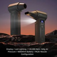 Violent fan new p70 130000RPM powerful blower with display screen new upgraded five nozzles Type-C strong wind brushless motor