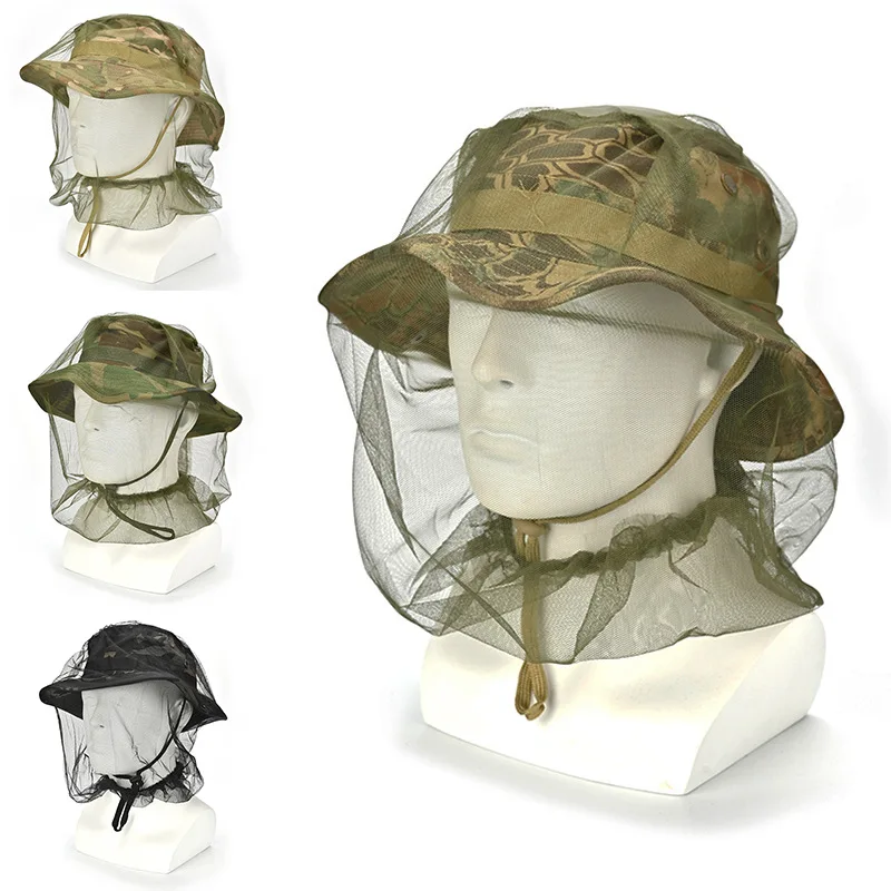 Head Net Mesh Safari Caps für Männer und Frauen, Sonnenschutz, Fischerhut, Outdoor-Angeln, Wandern, Gartenarbeit
