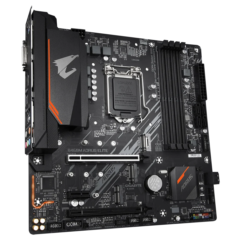 جيجابايت GA B460M AORUS ELITE Micro-ATX Intel B460 DDR4 M.2 128G دعم 10 gen LGA 1200 CPU تفكيك اللوحة الأم