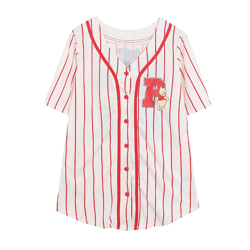 Camiseta Feminina de Algodão Secagem Rápida, Absorvente de Suor, Respirável, Ajuste Solto e Emagrecido, Estilo V-Ne, Camiseta de Animação de Desenho Fofo