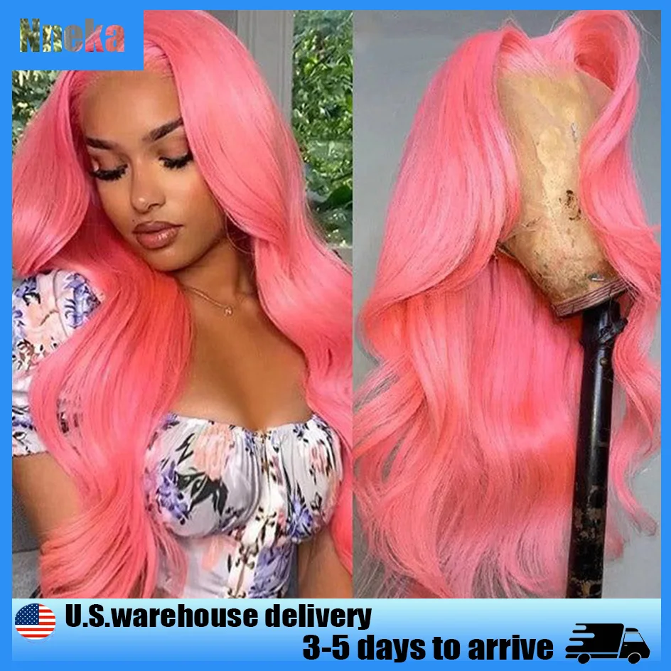 

Nneka Pink Human Hair Wig Body Wave 13x6 Hd Lace Frontal Wig Loose Body Wave 13x4 Lace Front Wig Human Hair Colored Human Hair