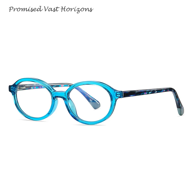 Kacamata Transparan Ungu Oval Pemblokir Cahaya Biru Anak-anak Dekorasi Bingkai Ins Fashion Remaja Dapat Dicocokkan dengan Kacamata