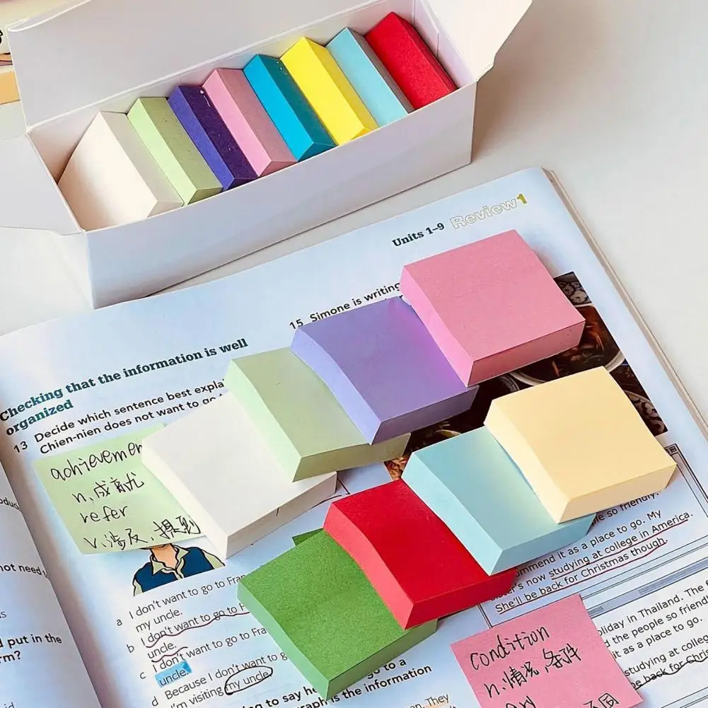 Stick Notes 11 Pcs Set 1.5x1.5in Colorful Memo Pads 100 Sheets Per Pad for Study Office Organization School Supplies Colorful