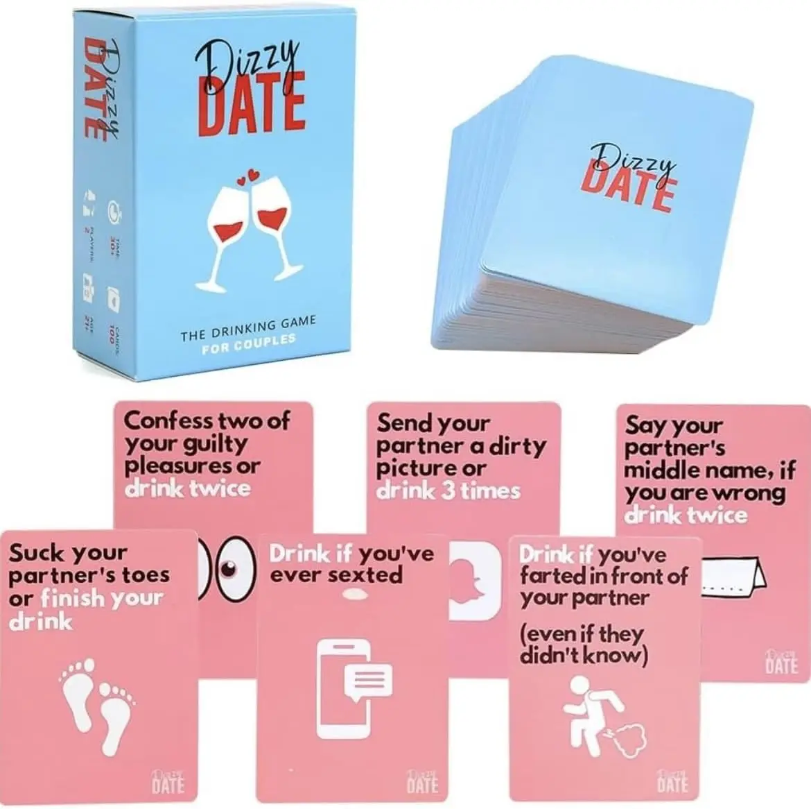 Oh No Crack! Dizzy Date card game, perfect for date night, couples, christmas and valentines!