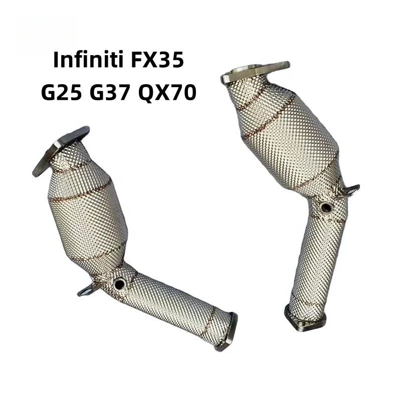 For Infiniti FX35 G25 G37 QX70 Car Downpipe 100 200 300 Cells Stainless Steel High flow catted downpipe with catalyst