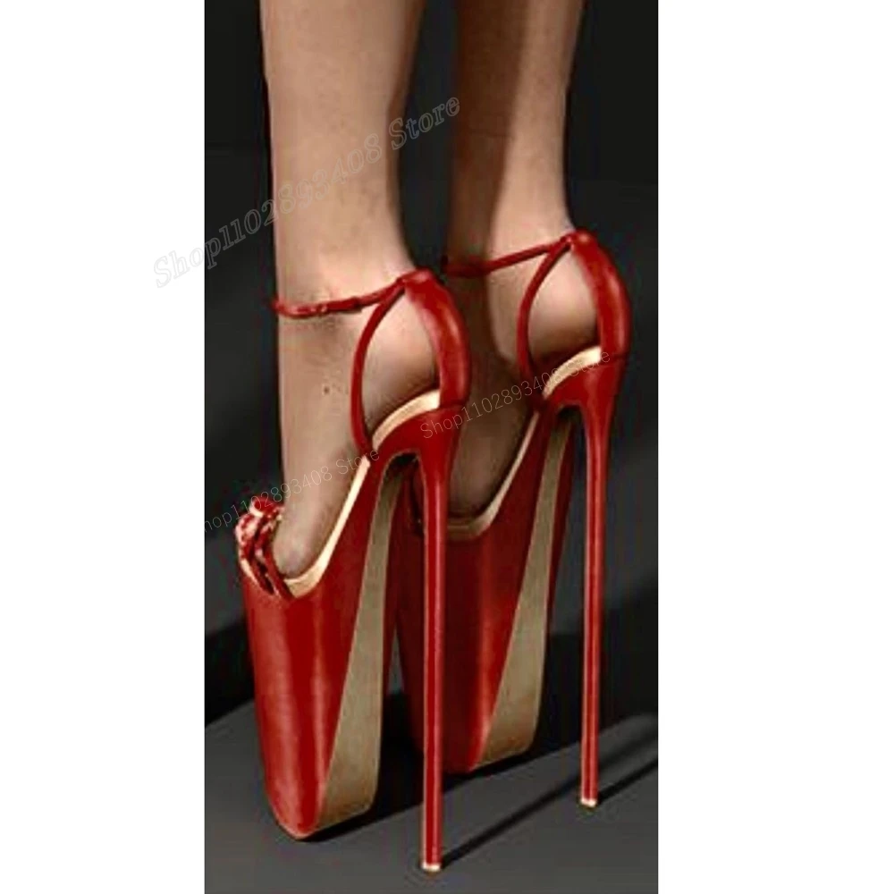 

Red Super Platform Buckle Belt Sandals 30cm Stiletto High Heel New Design Fashion Sexy Women Shoes 2024 Sexy Zapatos Para Mujere